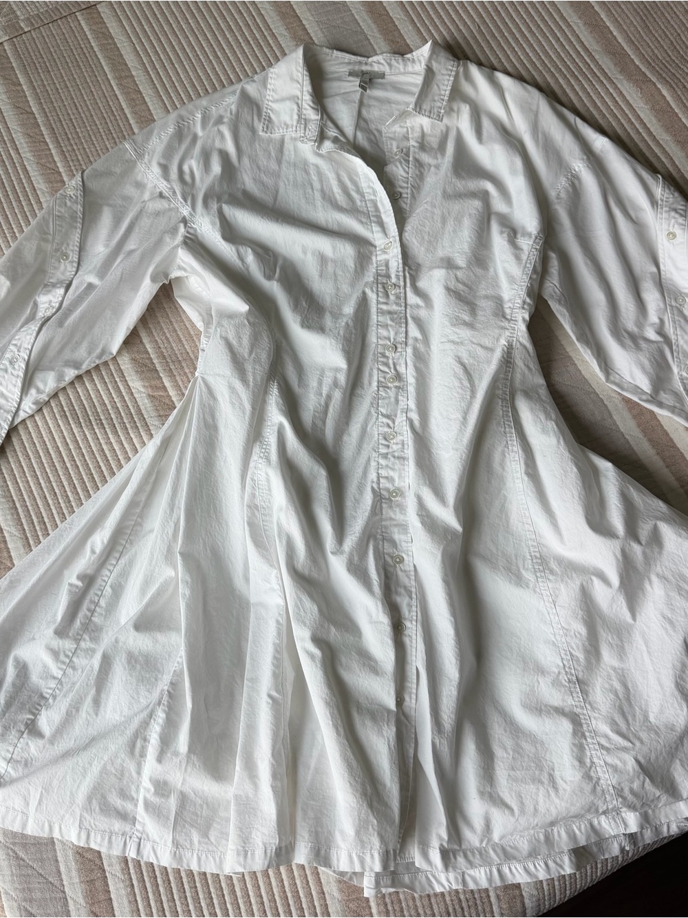 Joie White Button-Front Shirt Dress